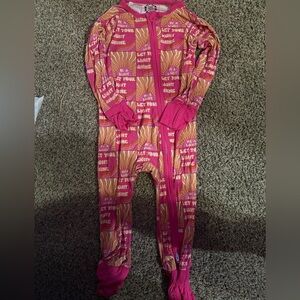 BAMBOO Pink and Orange Footies One Piece